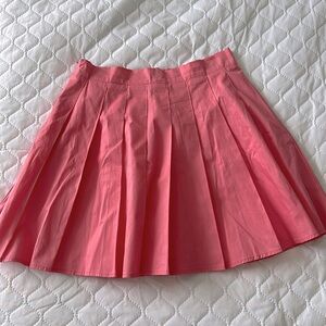 Pink Pleated Mini Skirt